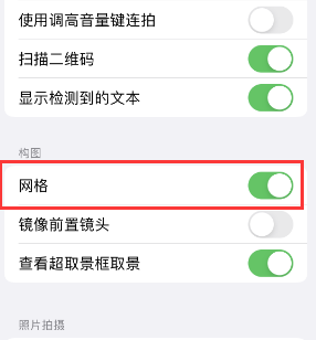 梅河口苹果手机维修网点分享iPhone如何开启九宫格构图功能 