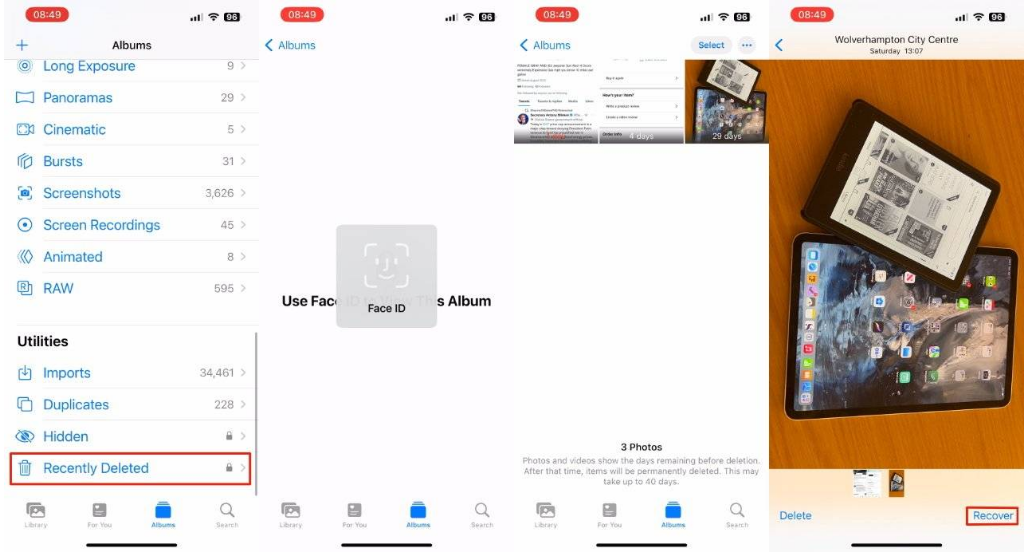 梅河口苹果14维修分享 iPhone14 上恢复已删除的照片 