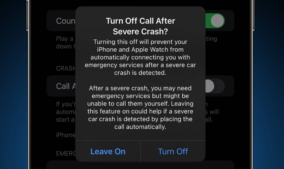 梅河口苹果14维修分享 iPhone 14 和 Apple Watch 上关闭崩溃检测 